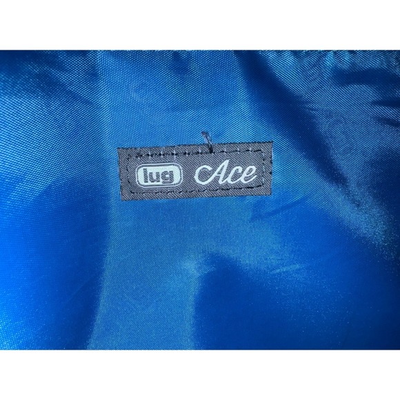 Lug Ace blue tote with crossbody strap multi pocketed large size - Picture 10 of 12